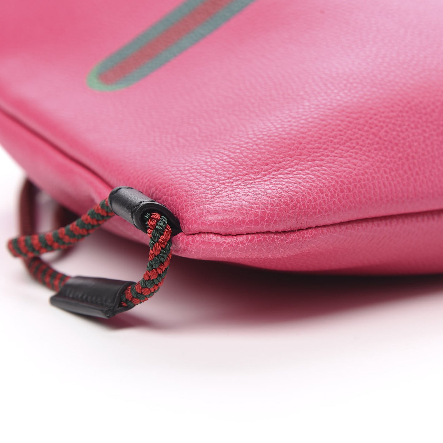 Grained Calfskin Logo Drawstring Backpack Box Pink Green Black