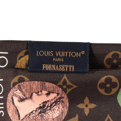 Louis Vuitton X FORNASETTI Silk Monogram Cameo Bandeau Brown 3 of 3