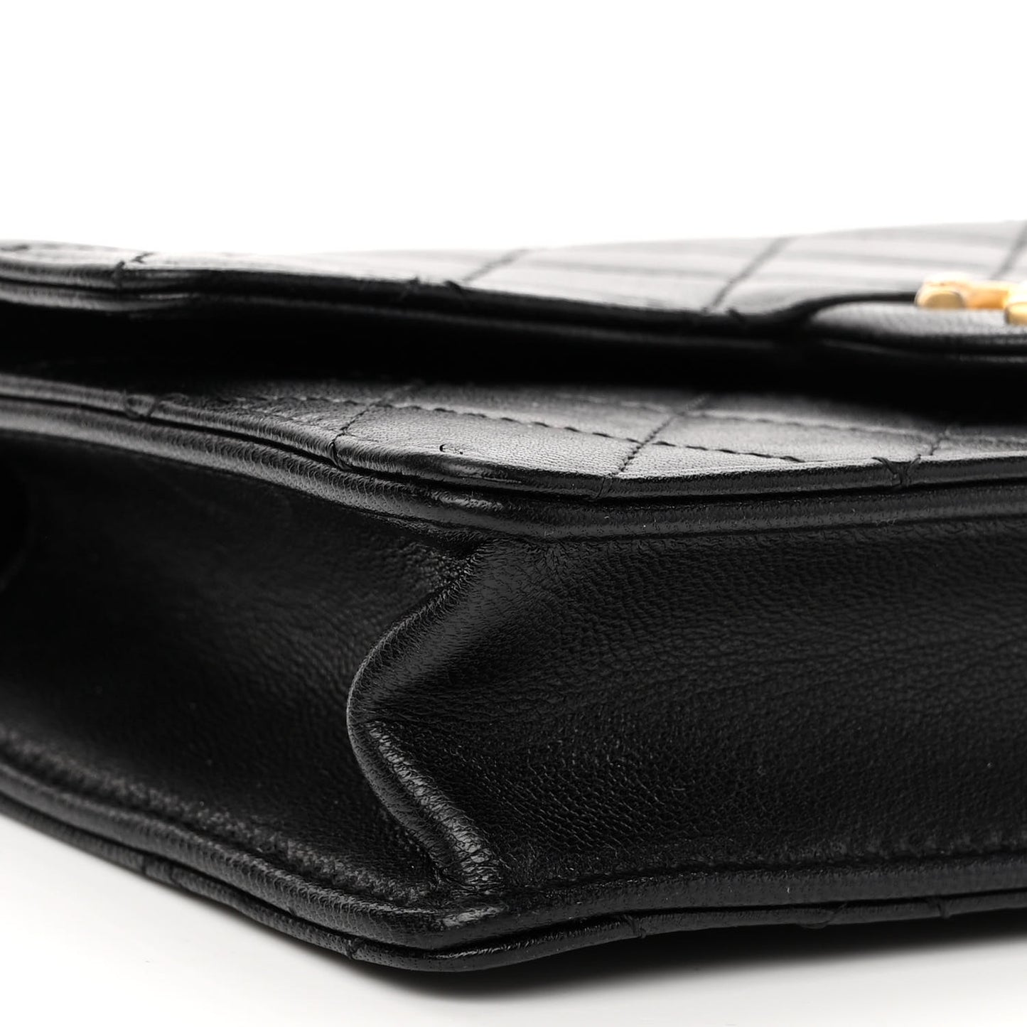 Goatskin Quilted Acrylic Beads Small Flap Black