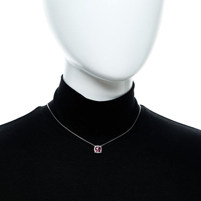 David Yurman Sterling Silver Diamond Rhodolite 7mm Chatelaine Pave Bezel Pendant Necklace 2 of 7
