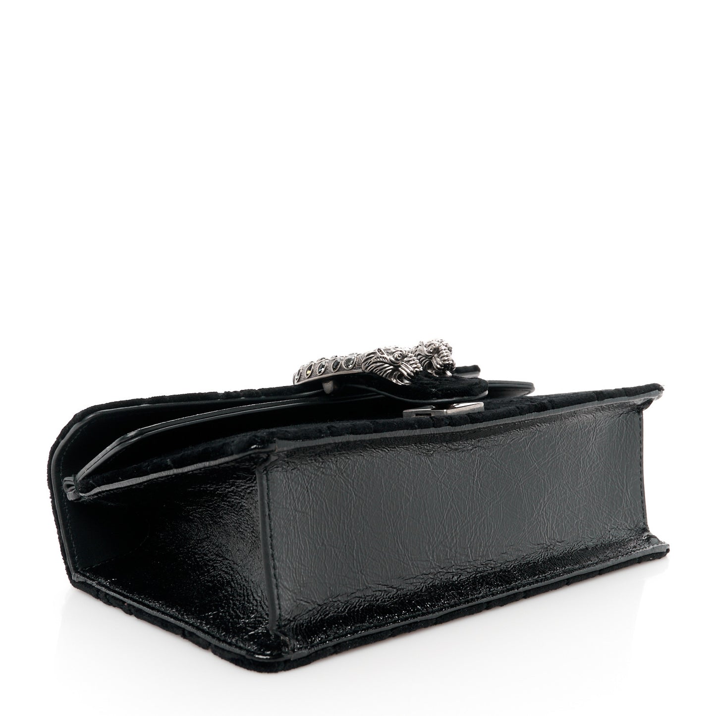 Velvet Skipper Crystal GG Monogram Small Dionysus Shoulder Bag Black Black Diamond