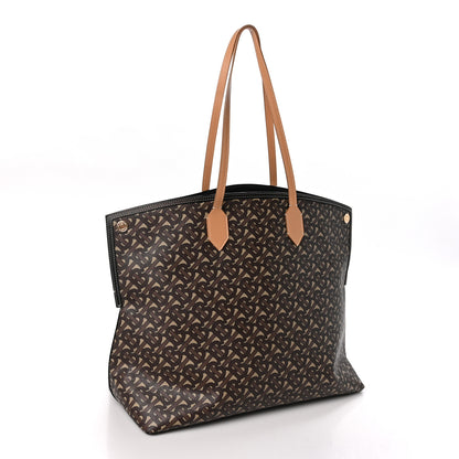 Burberry E-Canvas Monogram Large Society Tote Bridle Brown 3 of 9