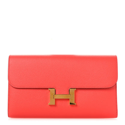 Hermes Epsom Constance Long Wallet Rose Jaipur 1 of 8