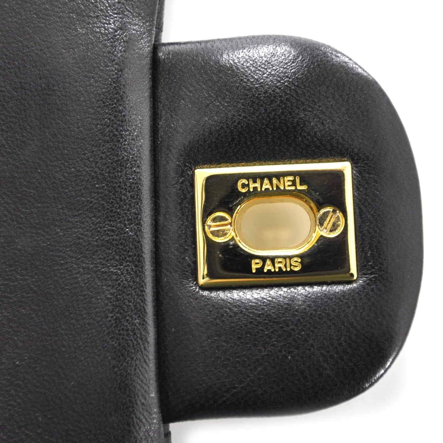 Lambskin Medium Double Flap Black