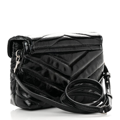 Saint Laurent Patent Y Quilted Monogram Toy Loulou Crossbody Bag Black 3 of 14