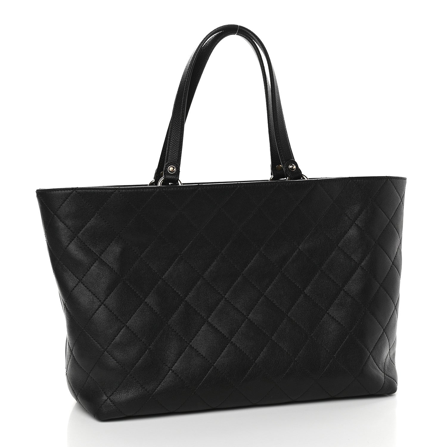 Chanel Sheepskin Caviar Quilted Large Shopping Tote Black 2 of 9