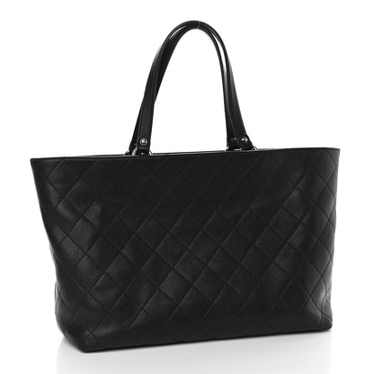Chanel Sheepskin Caviar Quilted Large Shopping Tote Black 2 of 9