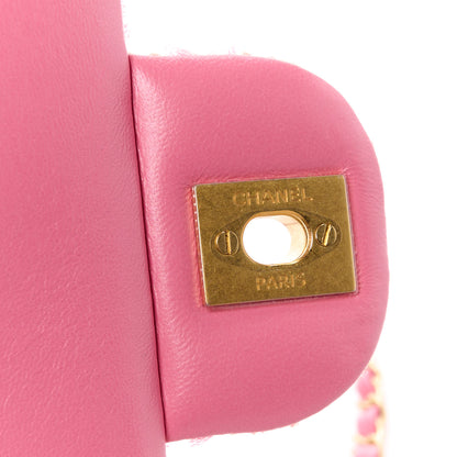 Chanel Tweed Quilted Mini Rectangular Flap Orange Pink Ecru 7 of 12