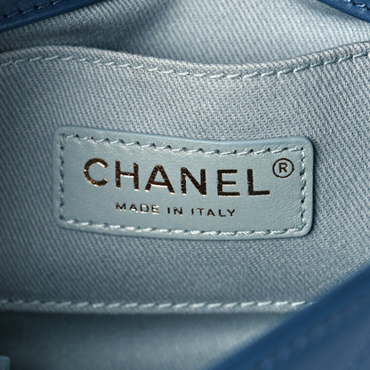 Chanel Calfskin Chevron Stitched Coco Waist Bag Blue 6 of 9