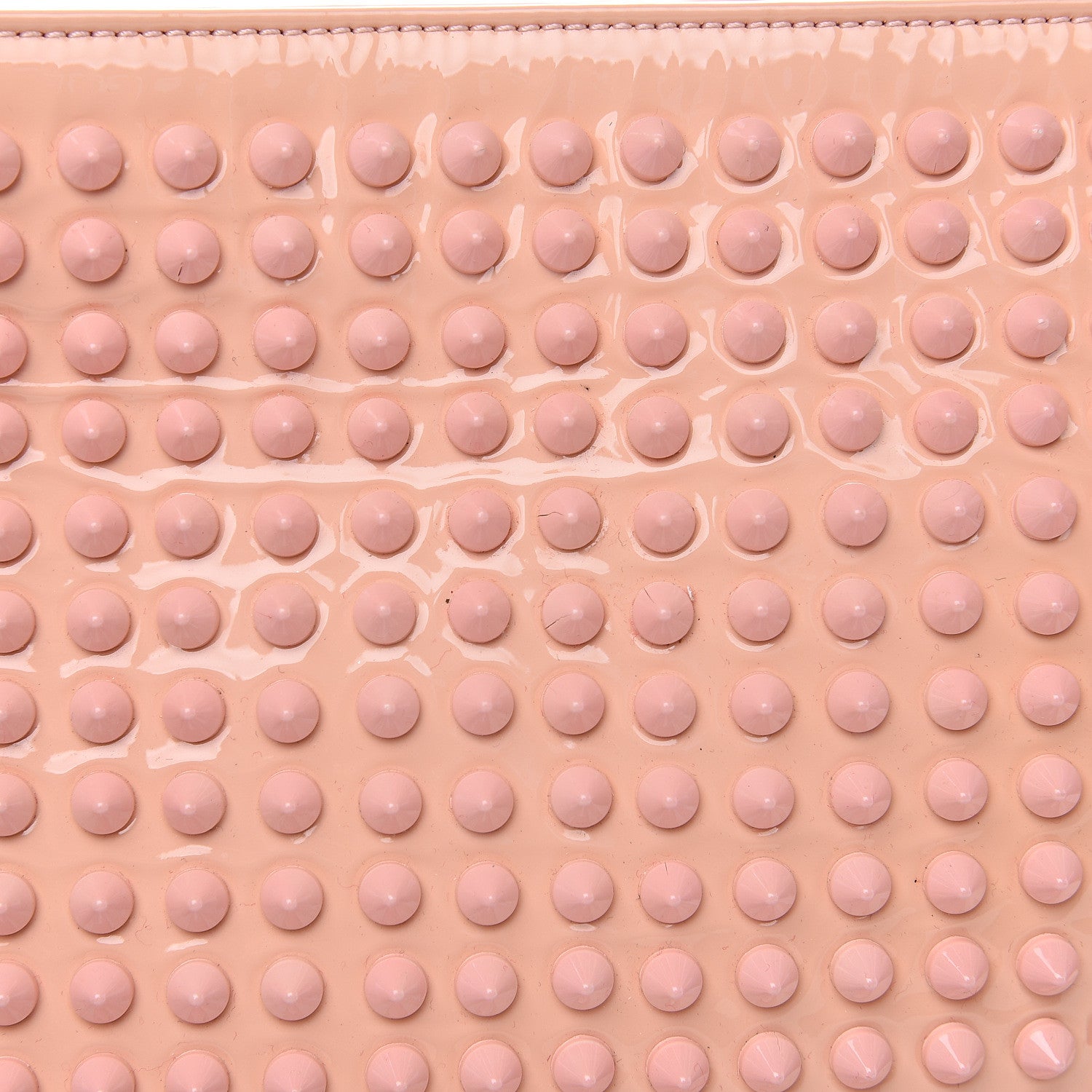 Christian Louboutin Patent Calfskin Studded Loubiposh Chain Clutch Light Pink 7 of 7