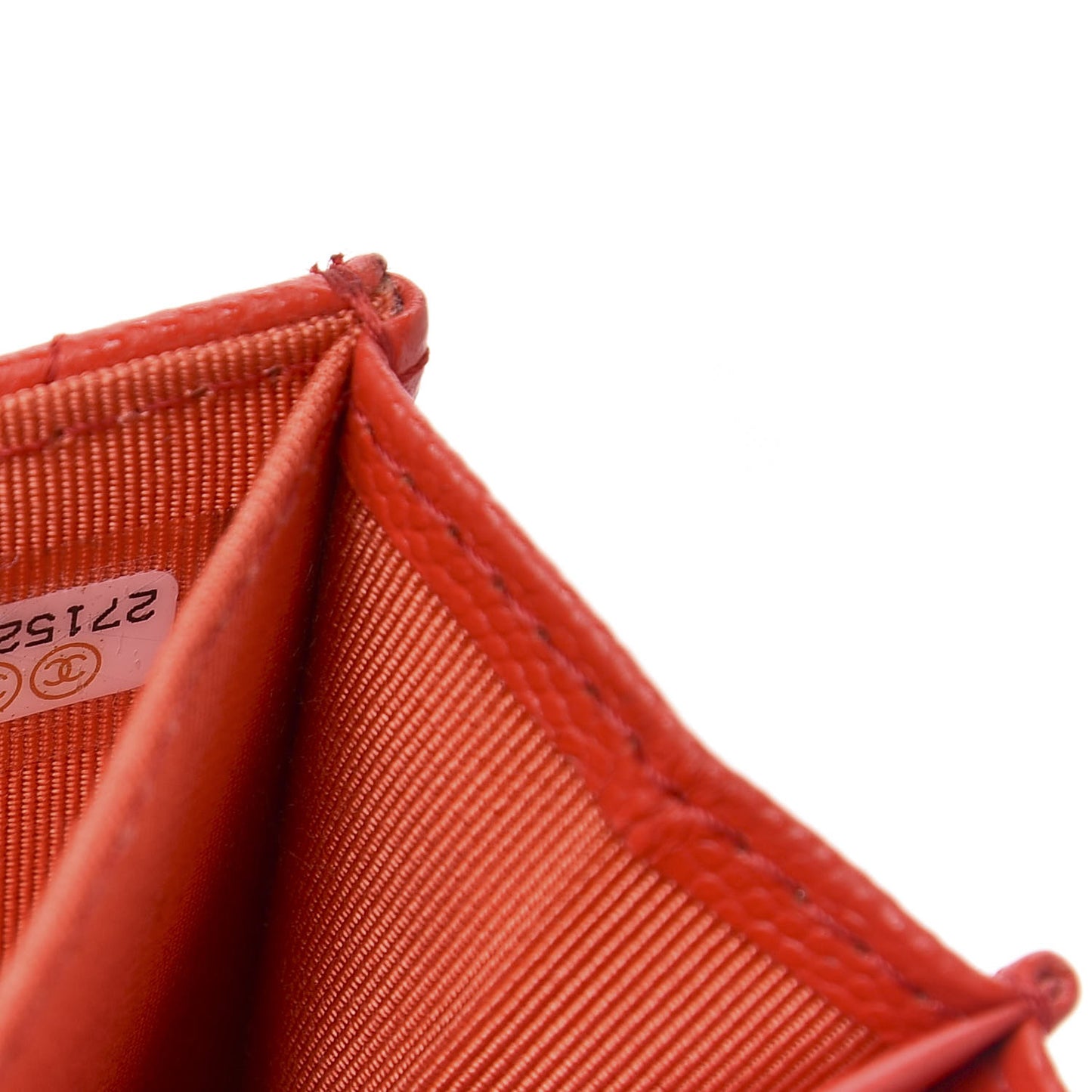 Caviar Quilted Flap Card Holder Wallet Red