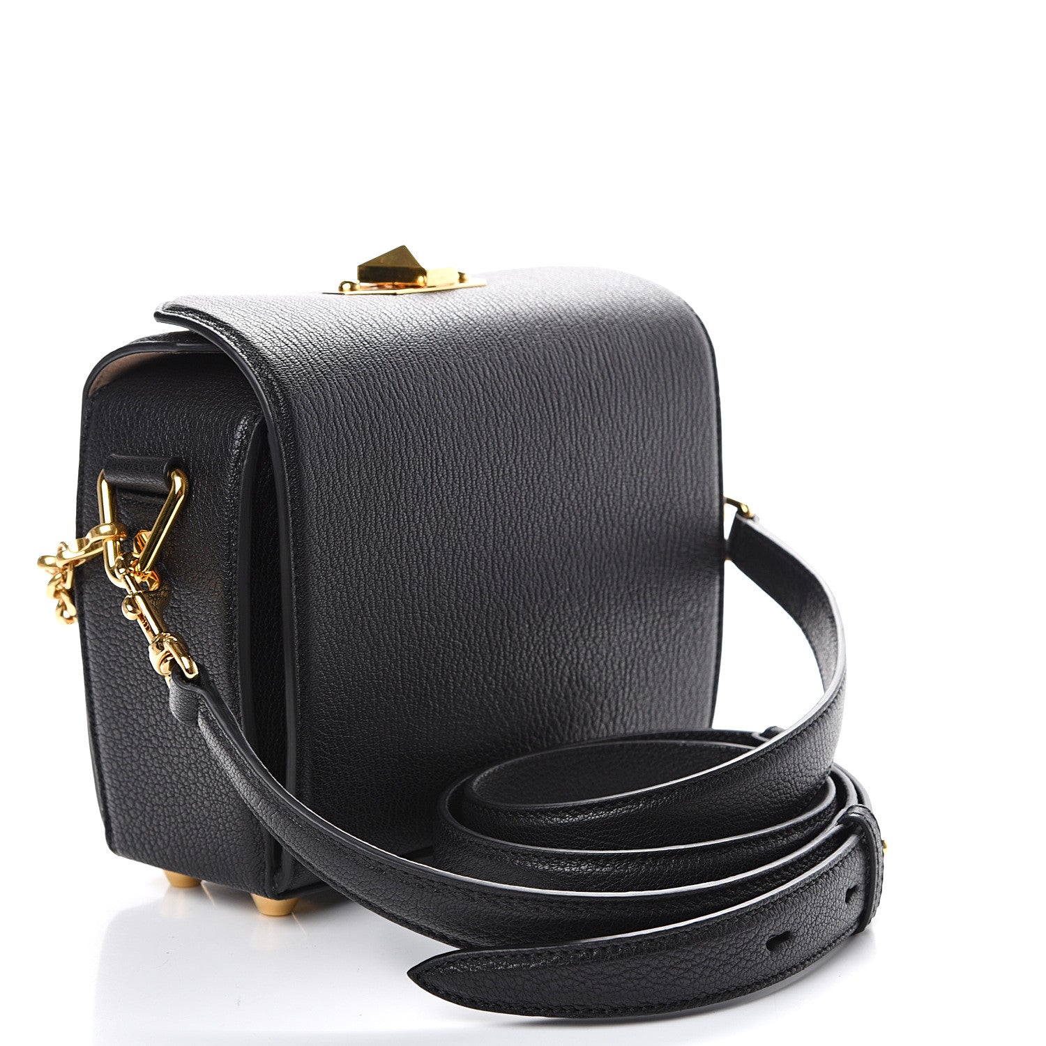 Alexander McQueen Fine Grain Goatskin Box Shoulder Bag 19 Black 2 of 9