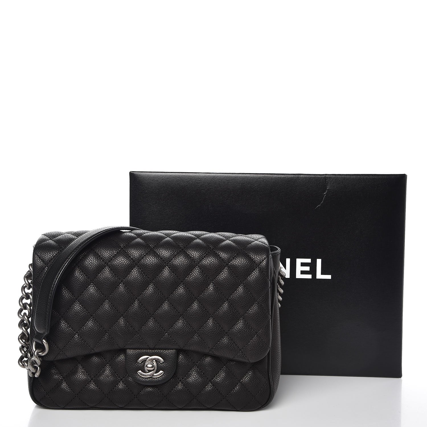 Chanel Caviar Quilted Medium Rock In Rome Single Flap Black 8 of 8