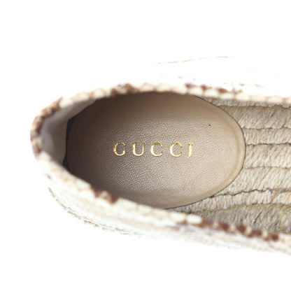 Gucci Straw Elaphe Matelasse GG Marmont Espadrilles 40 Natural Cream Brown 7 of 10
