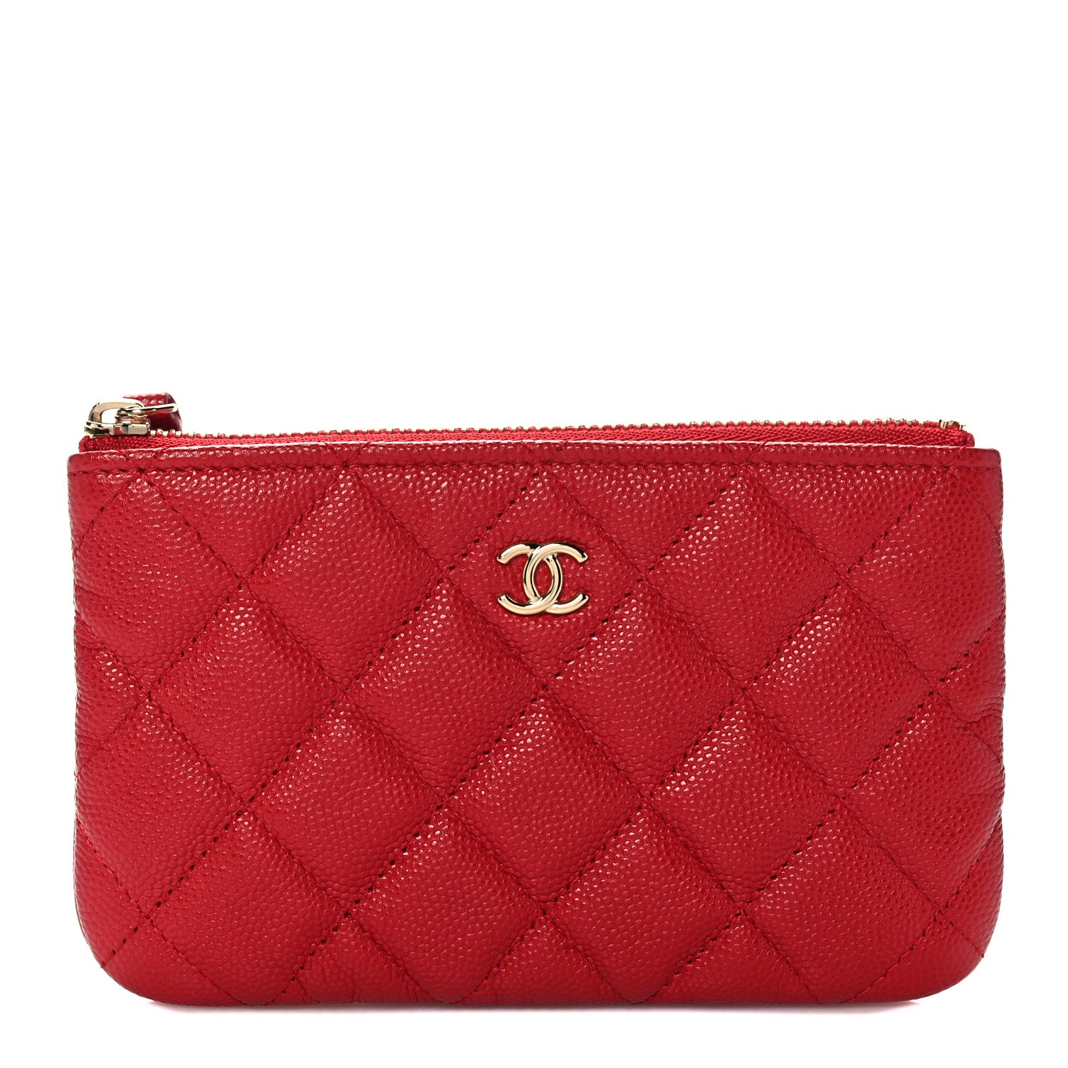 Chanel Caviar Quilted Small Cosmetic Case Red 1 of 7