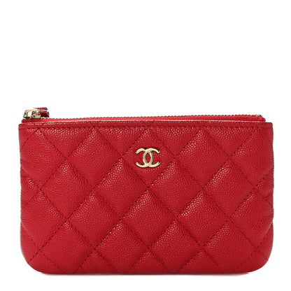 Chanel Caviar Quilted Small Cosmetic Case Red 1 of 7