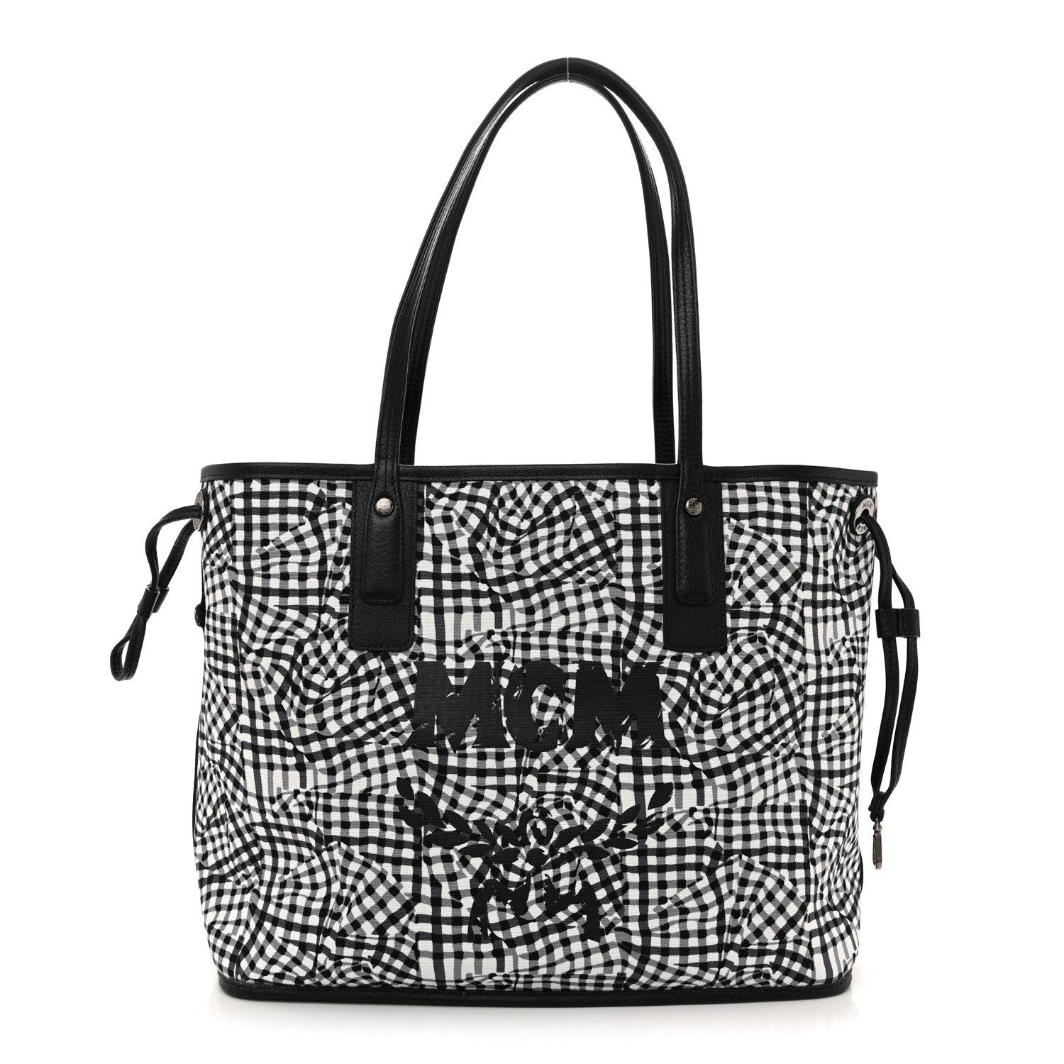 MCM Visetos Medium Liz Reversible Shopper Tote Black 1783641 