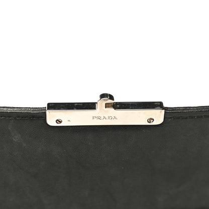 Prada Nappa Gaufre Small Sound Chain Flap Shoulder Bag Black 11 of 14