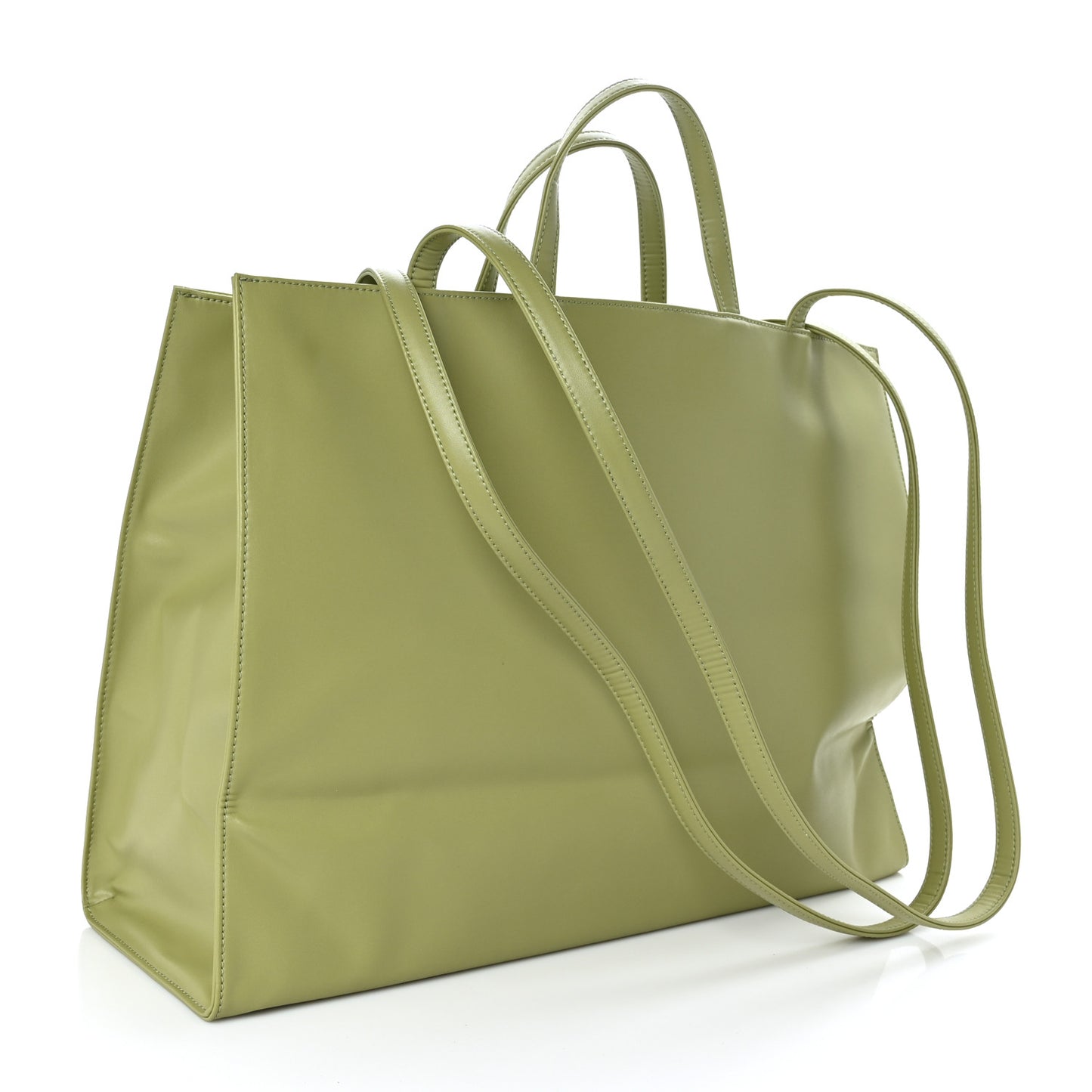 Vegan Leather Large Shopping Bag Drab