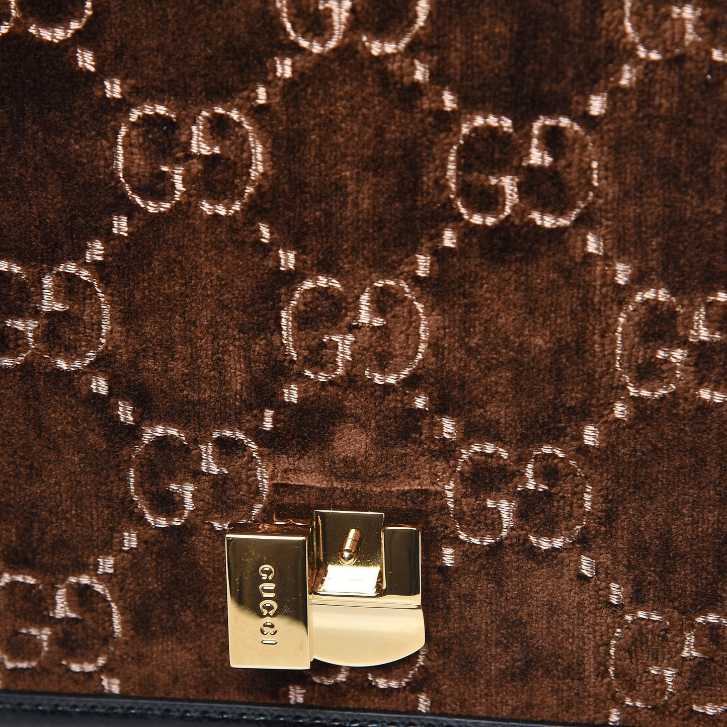 Velvet GG Monogram Web Small Sylvie Shoulder Bag Brown Black Oro Vecchio