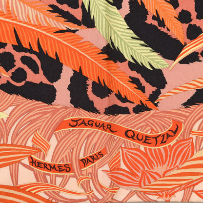 Hermes Cashmere Silk Jaguar Quetzal Shawl 140 4 of 7