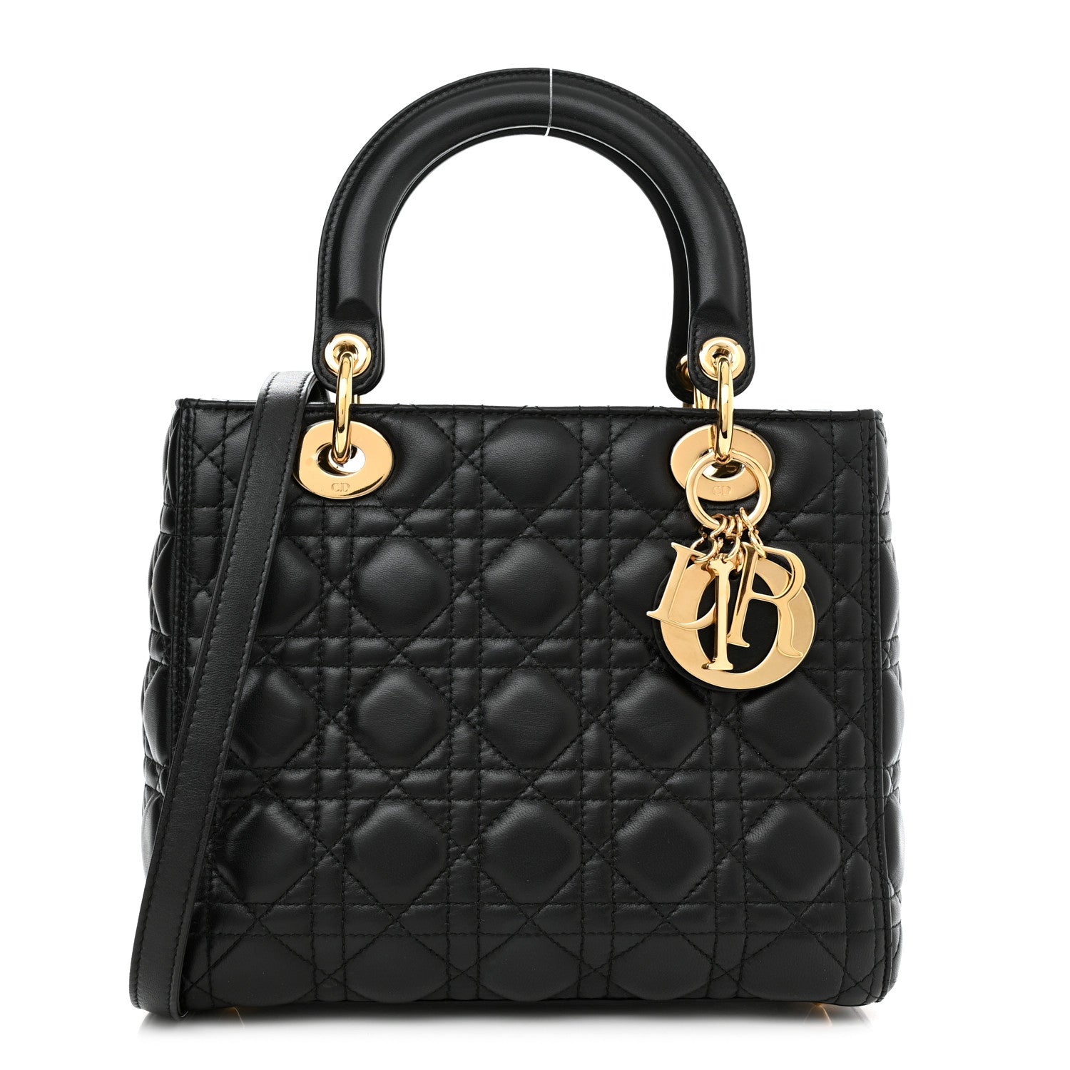 Christian Dior Lambskin Cannage Medium Lady Dior Black 1 of 11