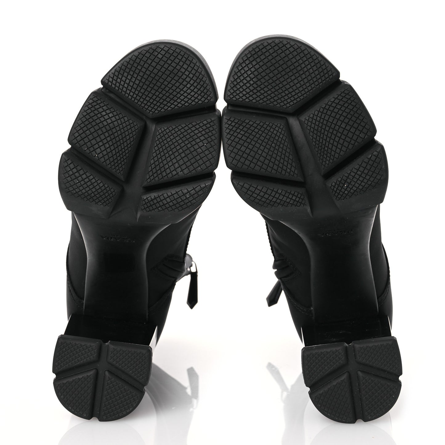 Spazzolato Re-Nylon Metal Triangle Logo 110mm Ankle Boots 37.5 Black