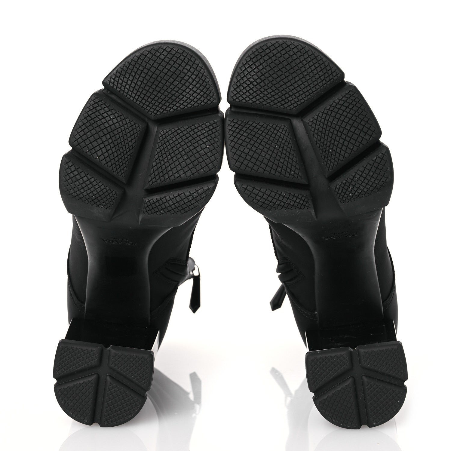 Prada Spazzolato Re-Nylon Metal Triangle Logo 110mm Ankle Boots 37.5 Black 6 of 13