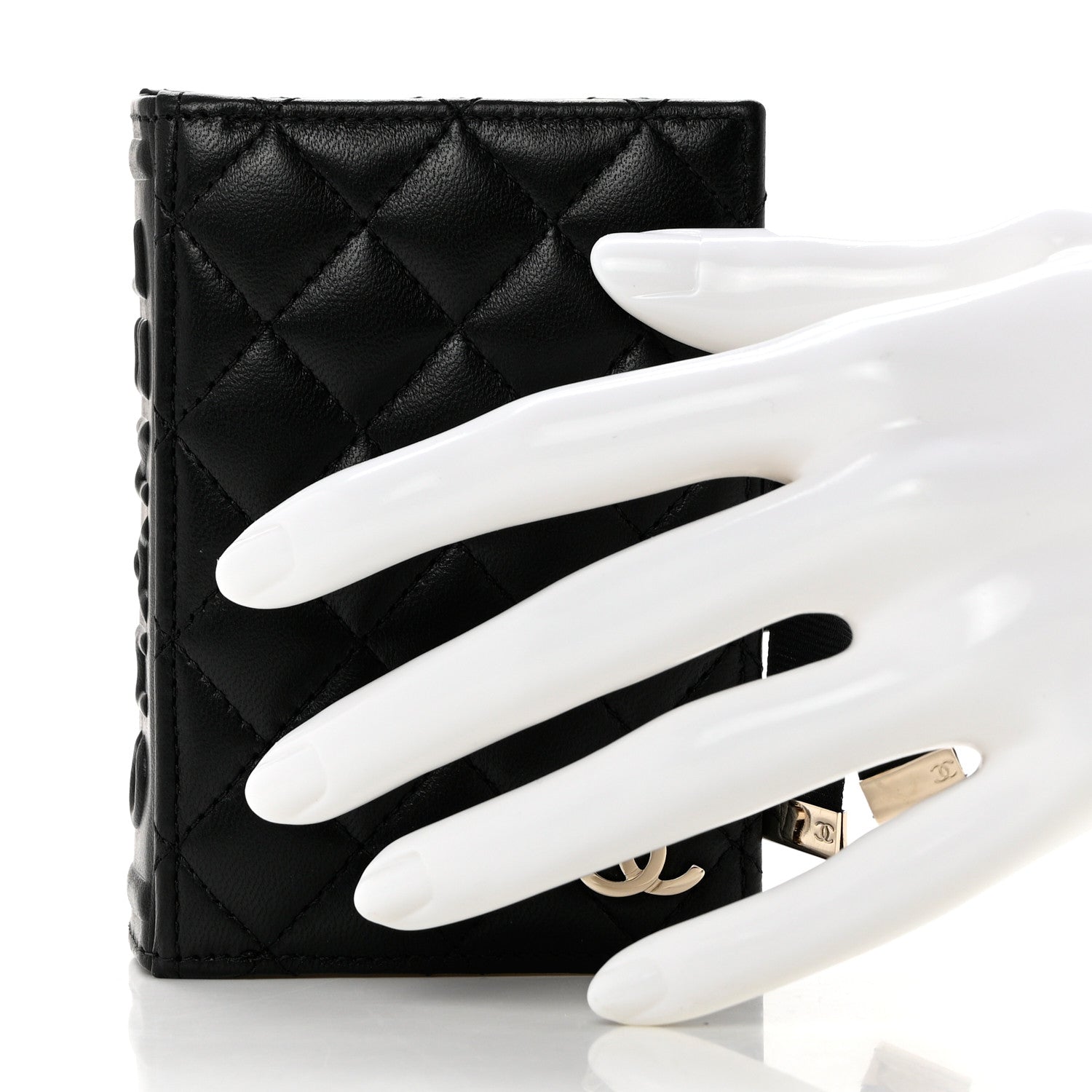 Chanel Lambskin Quilted Book Card Holder Black 2 of 8