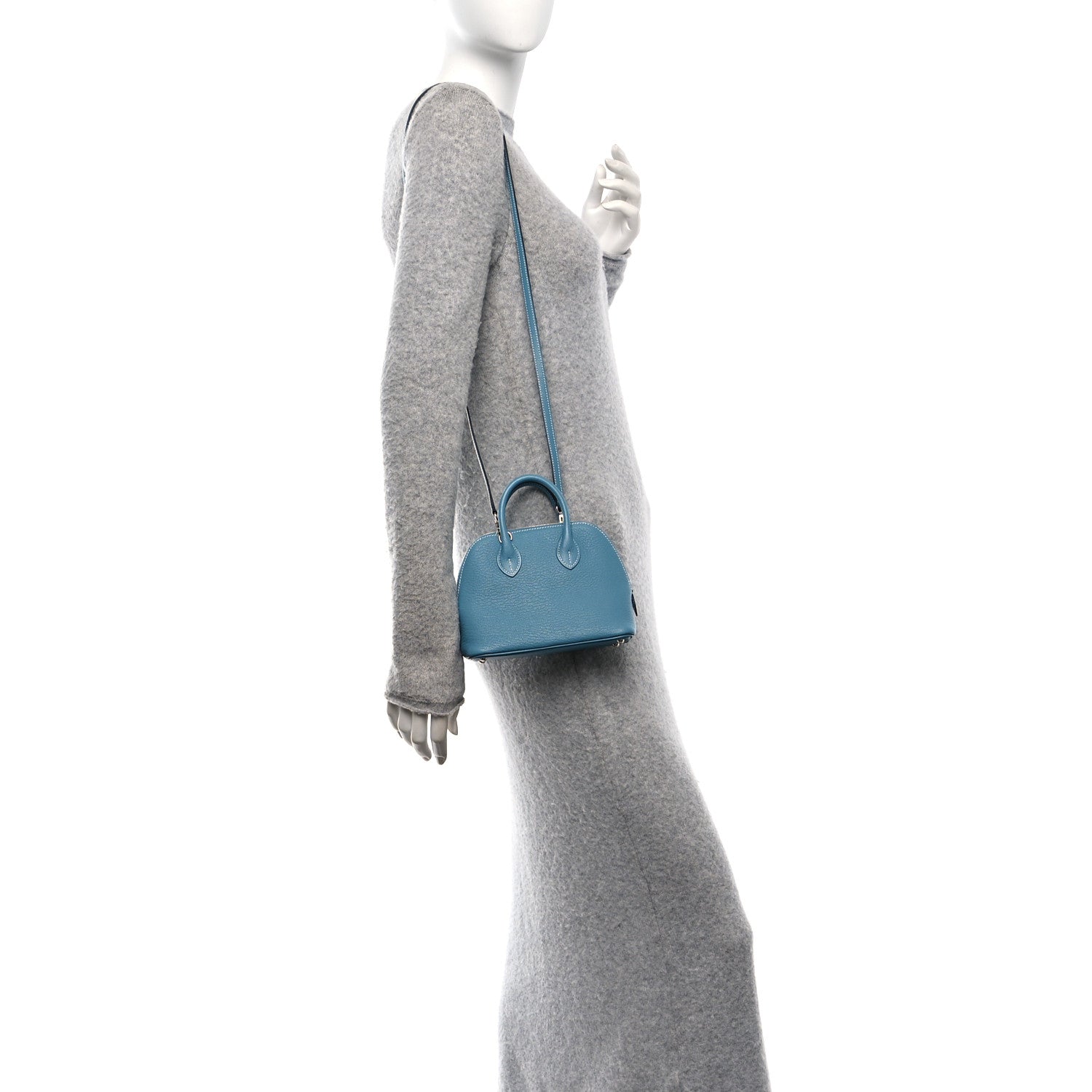Hermes Chevre Mysore Mini 1923 Bolide Bleu Jean 2 of 11