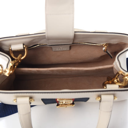 Gucci Calfskin Medium Sylvie Top Handle Tote White 6 of 11