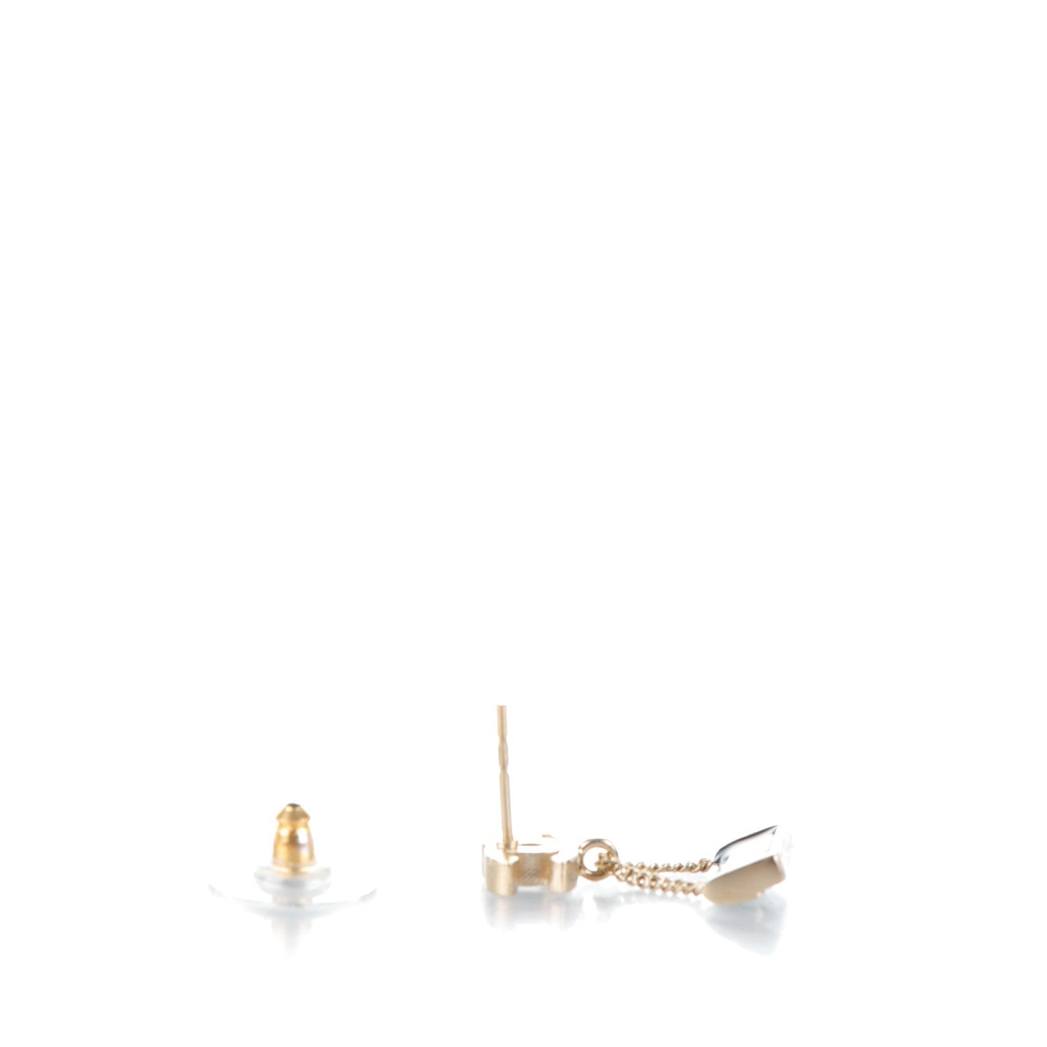 Chanel Enamel Pearl CC Flap Bag Drop Earrings Black Gold 3 of 6
