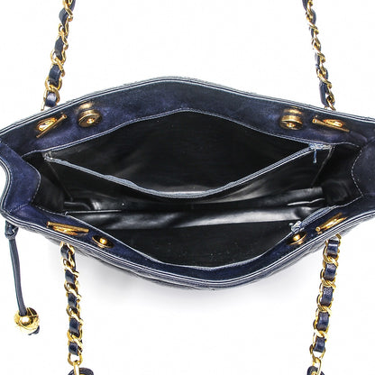 Chanel Lambskin Quilted Shoulder Bag Navy Blue 5 of 8
