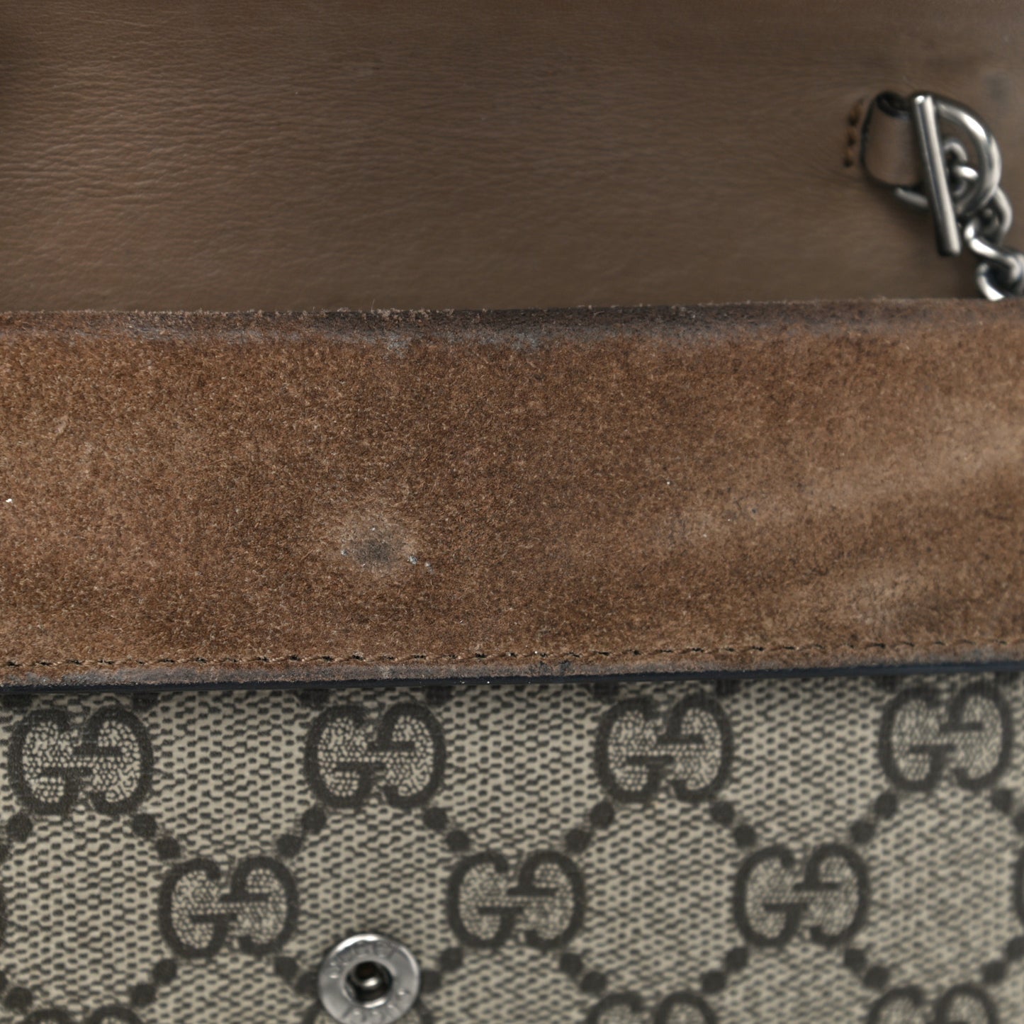 GG Supreme Monogram Super Mini Dionysus Shoulder Bag Taupe