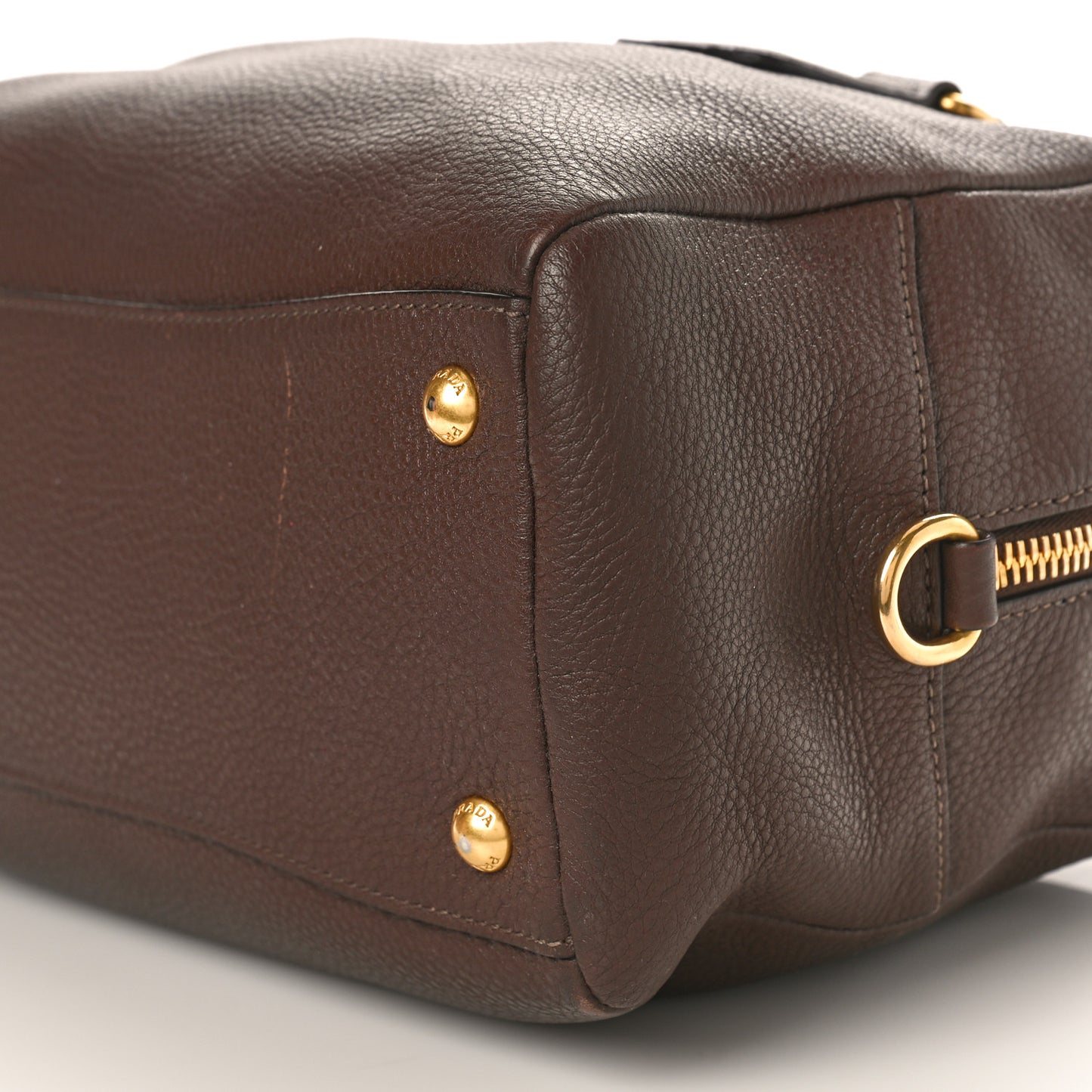 Vitello Daino Shopping Satchel Dark Brown