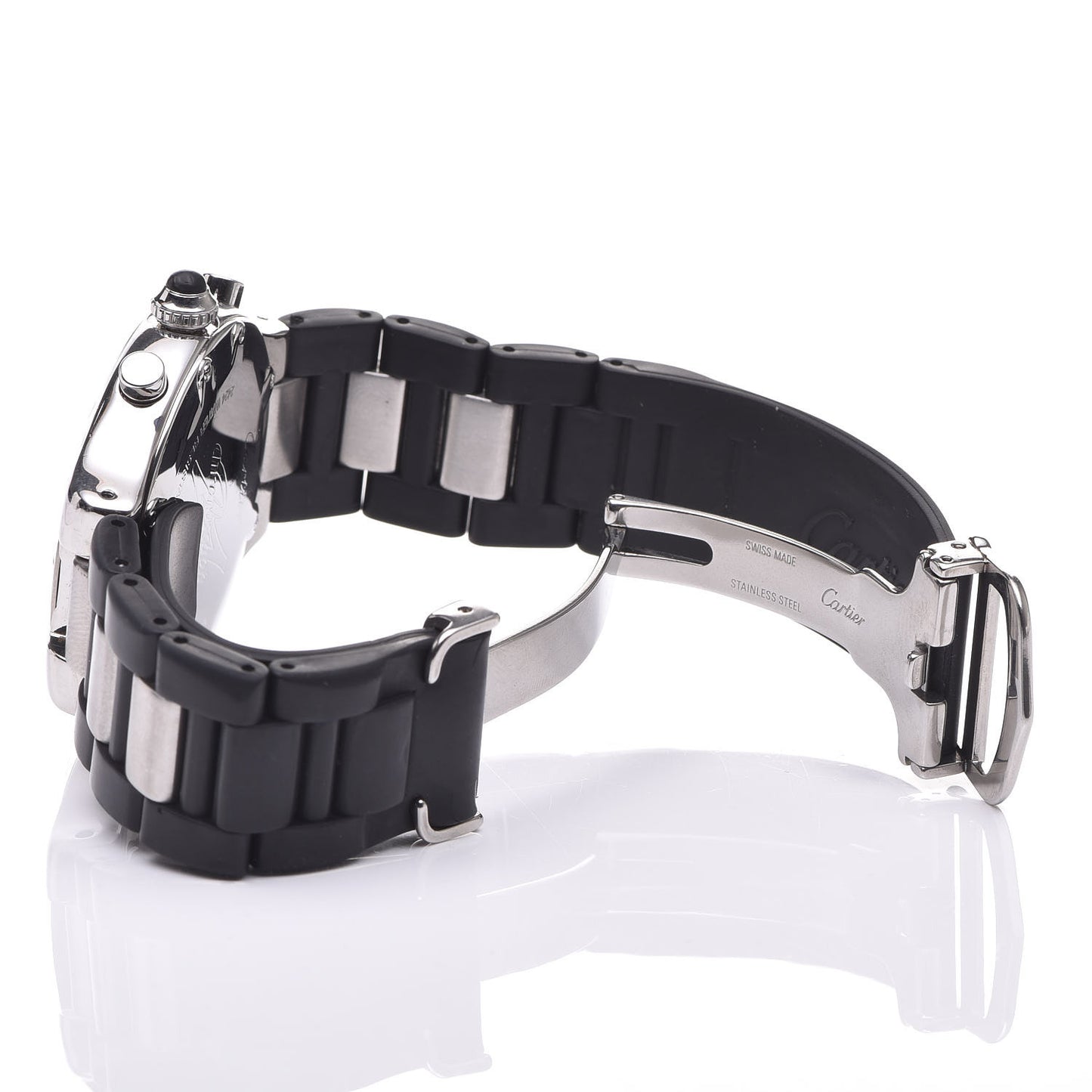Stainless Steel Rubber 38mm Must 21 Chronoscaph Quartz Watch Black