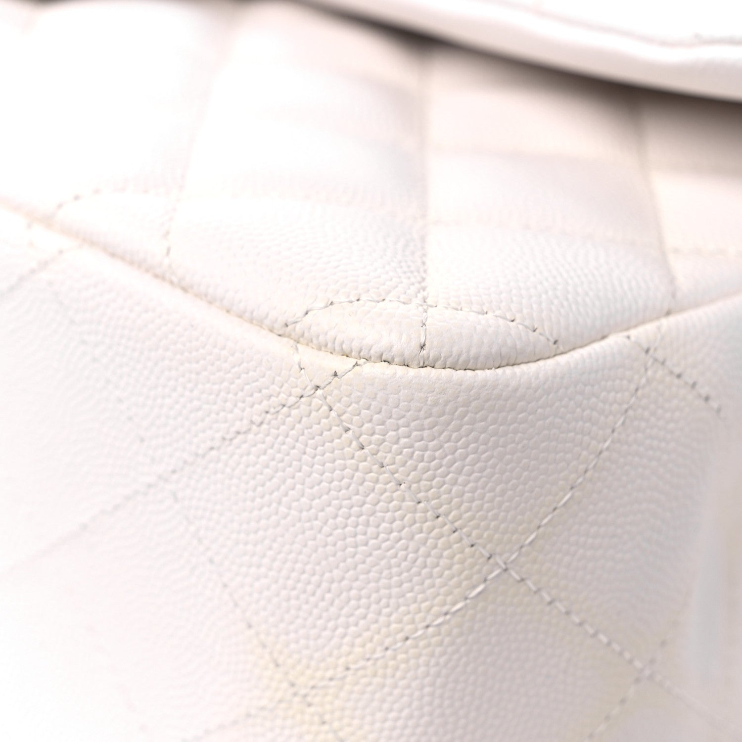 Chanel Caviar Quilted Jumbo Double Flap White 10 of 21