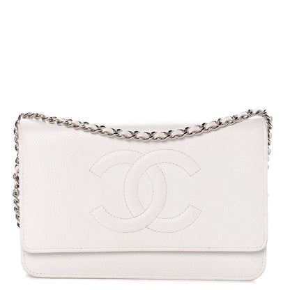 Chanel Caviar Timeless CC Wallet on Chain WOC White 1 of 13
