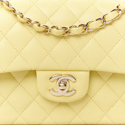 Chanel Caviar Quilted Small Double Flap Light Yellow 9 of 11
