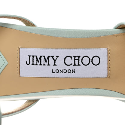 Jimmy Choo Luxe Nappa Basil 95 Sandals 37 Powder Blue 8 of 8