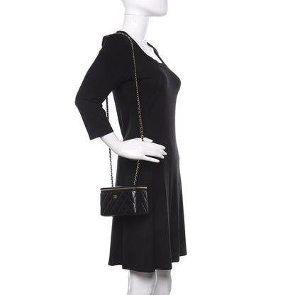 Chanel Lambskin Quilted Small Vanity Case With Chain Black 2 of 10