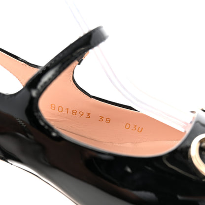 Gucci Patent Womens Horsebit Slingback Pumps 38 Black 9 of 10