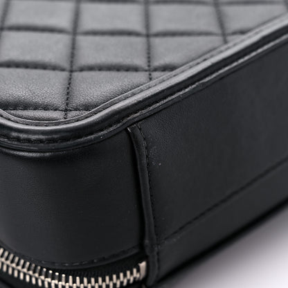 Chanel Lambskin Quilted Medium CC Filigree Vanity Case Black 10 of 22