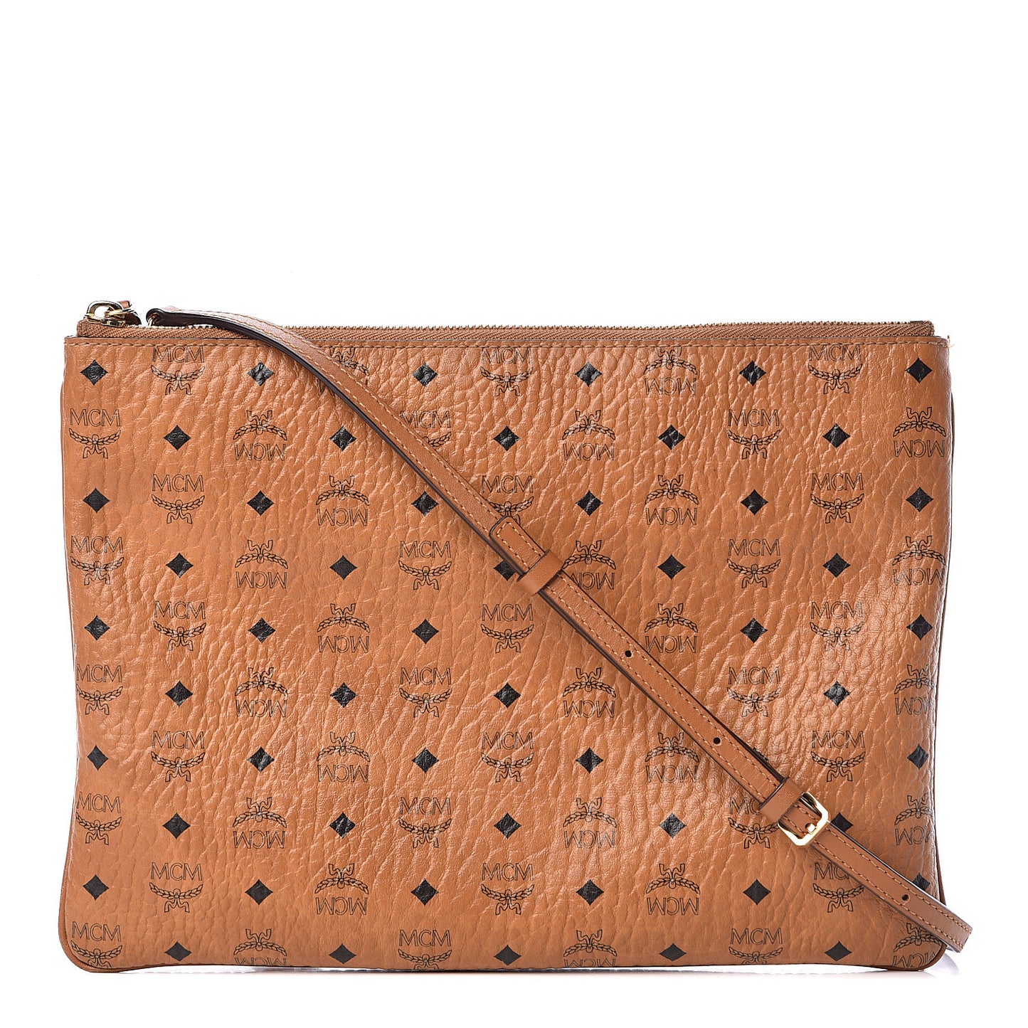 Visetos Medium Crossbody Pouch Cognac