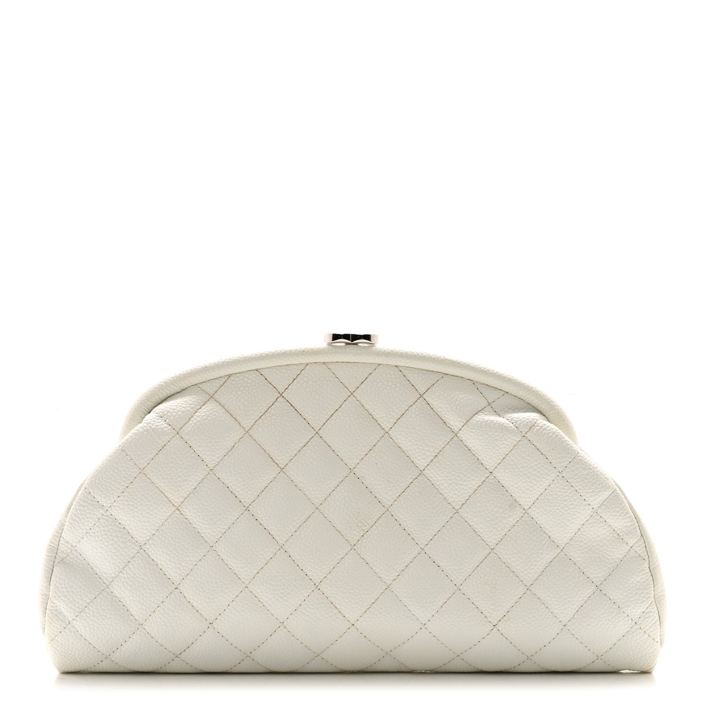 Caviar Quilted Timeless Clutch White