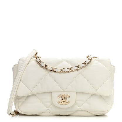 Chanel Calfskin Quilted Medium Bubbly Flap White 1 of 7