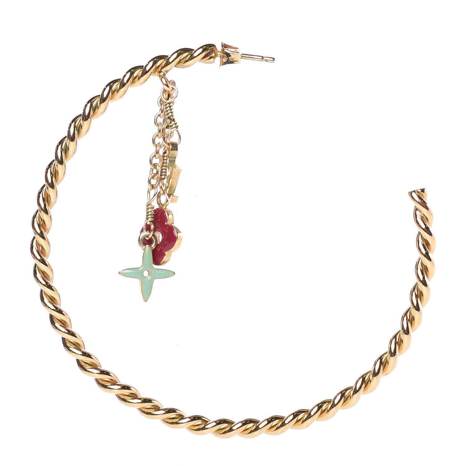 Louis Vuitton Sweet Monogram Creole Hoop Earrings Gold 4 of 4