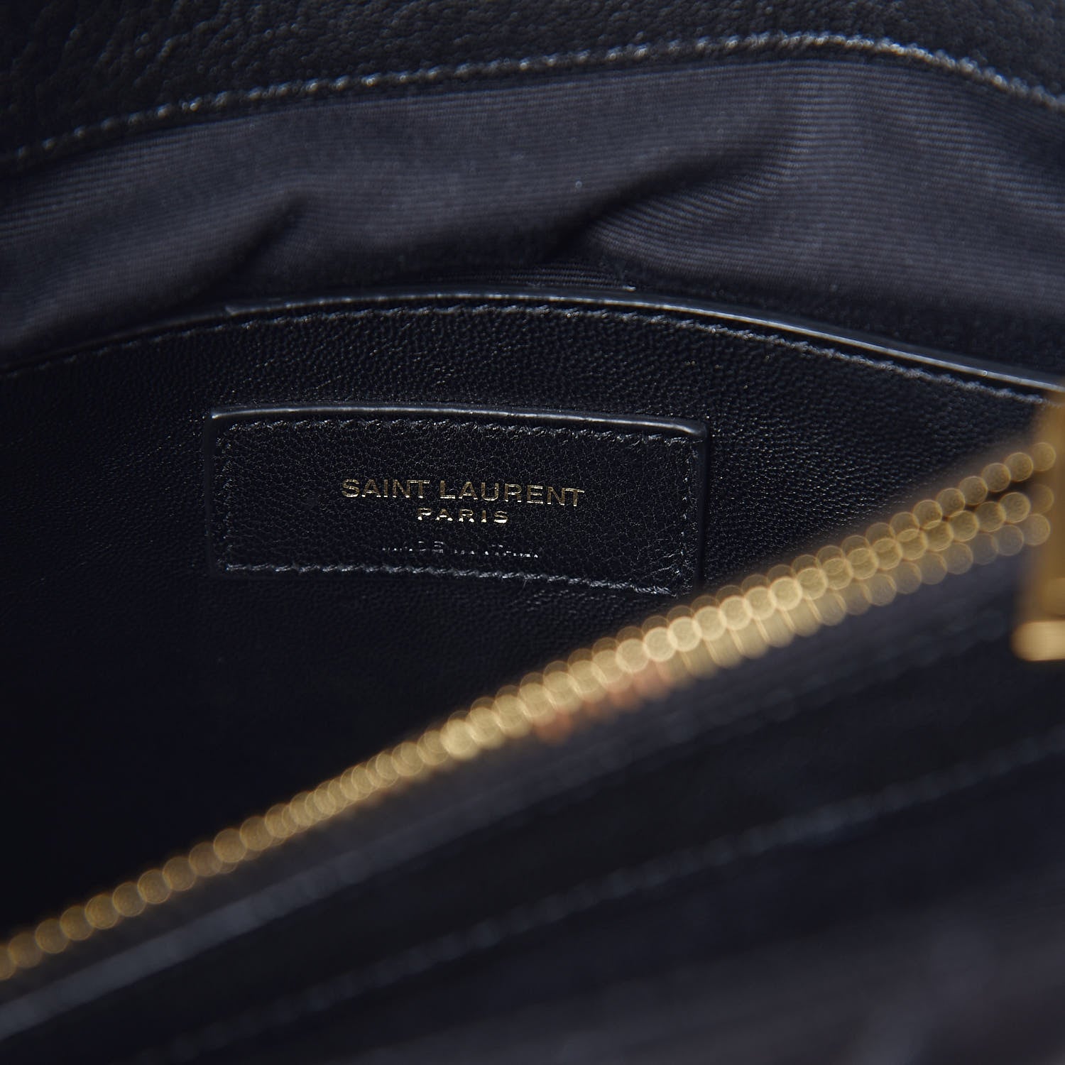 Saint Laurent Sheepskin Matelasse Chevron Monogram Large College Satchel Black 6 of 9