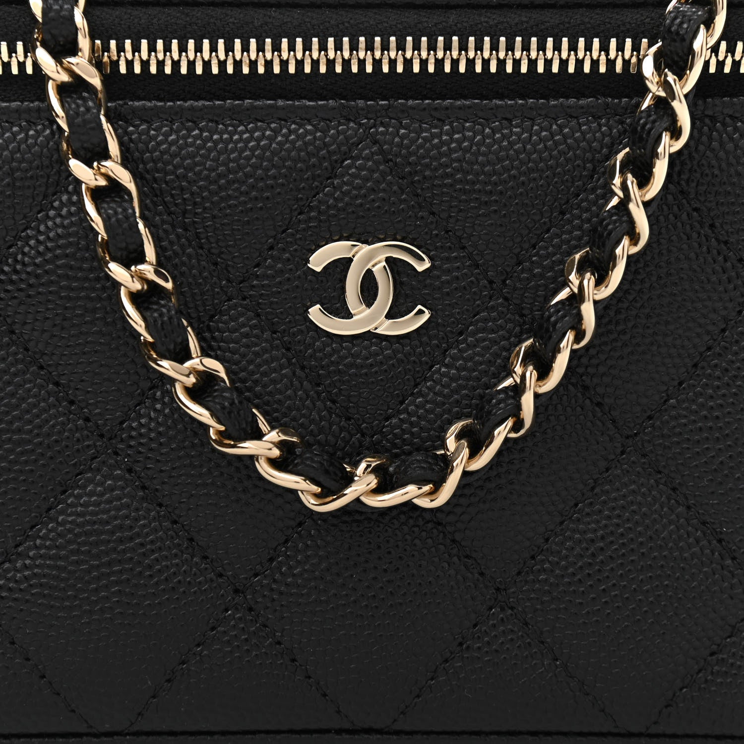 Chanel Caviar Quilted Small Vanity Case With Chain Black 9 of 12