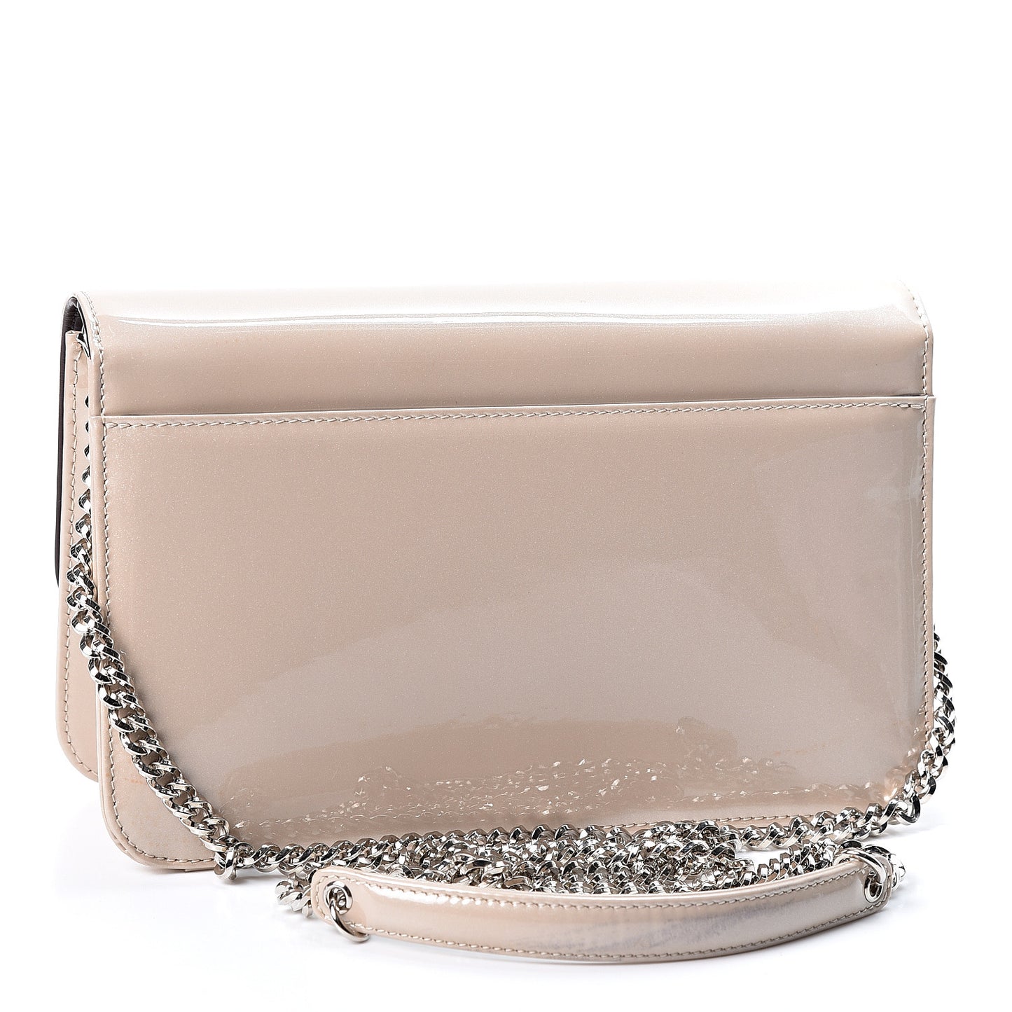 Metallic Box Patent Calfskin Miss Dior Promenade Pouch Beige